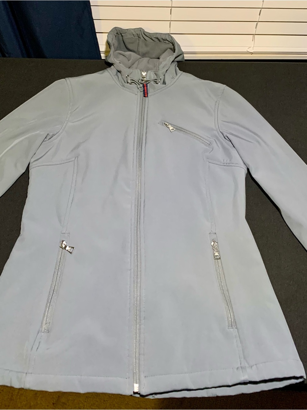 Tommy Hilfiger Womens S Gray Softshell Hooded Jacket Fleece Lined 2012